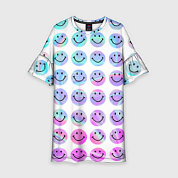 Платье клеш для девочки Smiley holographic, цвет: 3D-принт