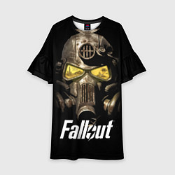 Платье клеш для девочки Противогаз фалаут, цвет: 3D-принт
