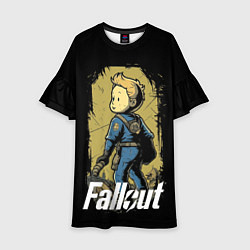 Платье клеш для девочки Fallout boy, цвет: 3D-принт