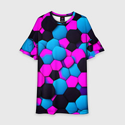 Детское платье Узор черные розовые синии фигуры