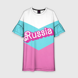 Платье клеш для девочки Russia - barbie style, цвет: 3D-принт