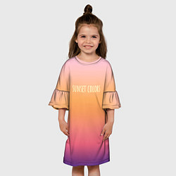 Платье клеш для девочки Sunset colors градиент, цвет: 3D-принт — фото 2