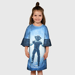 Платье клеш для девочки Starfield lost in space, цвет: 3D-принт — фото 2