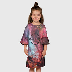 Платье клеш для девочки Starfield лого космос, цвет: 3D-принт — фото 2