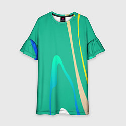 Платье клеш для девочки Абстрактное изображение, линии, цвет: 3D-принт