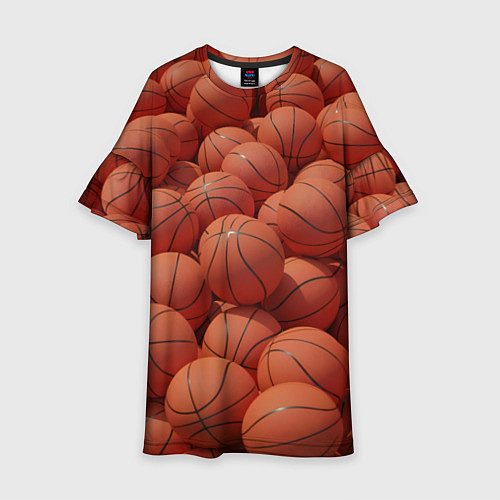 Детское платье Узор с баскетбольными мячами / 3D-принт – фото 1