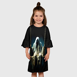 Платье клеш для девочки Призрак на качелях, цвет: 3D-принт — фото 2