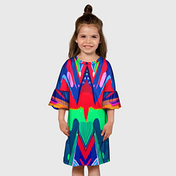 Платье клеш для девочки Abstract mirror composition, цвет: 3D-принт — фото 2