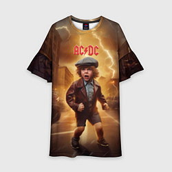 Платье клеш для девочки ACDC boy, цвет: 3D-принт