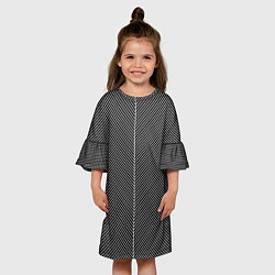 Платье клеш для девочки Полосы стрелкой чёрно-белый, цвет: 3D-принт — фото 2