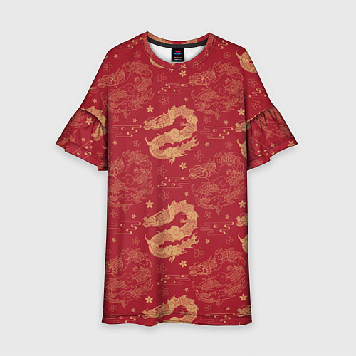 Детское платье The chinese dragon pattern / 3D-принт – фото 1