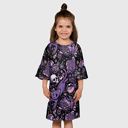 Платье клеш для девочки Ведьминский паттерн, цвет: 3D-принт — фото 2