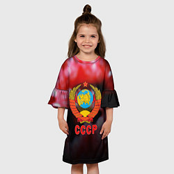 Платье клеш для девочки Патриот ссср, цвет: 3D-принт — фото 2
