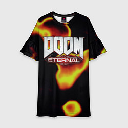 Платье клеш для девочки Doom eternal mars, цвет: 3D-принт