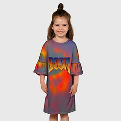 Платье клеш для девочки Дум планета марс, цвет: 3D-принт — фото 2