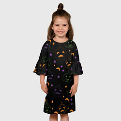 Платье клеш для девочки Тыквы яркие, цвет: 3D-принт — фото 2