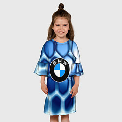 Платье клеш для девочки Bmw carbon sport auto brend, цвет: 3D-принт — фото 2