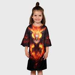 Платье клеш для девочки Стремительный Феникс, цвет: 3D-принт — фото 2