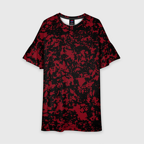 Детское платье Красно-чёрная пятнистая текстура / 3D-принт – фото 1
