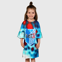 Платье клеш для девочки Attack on Titan неоновый, цвет: 3D-принт — фото 2