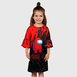 Платье клеш для девочки Improstor красный, цвет: 3D-принт — фото 2
