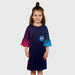 Платье клеш для девочки Наса корп спейс, цвет: 3D-принт — фото 2