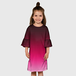 Платье клеш для девочки Розово-малиновый градиент, цвет: 3D-принт — фото 2