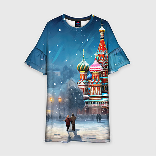 Детское платье Новогодняя Москва / 3D-принт – фото 1