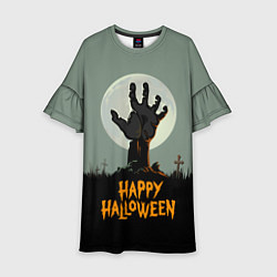 Платье клеш для девочки Halloween - рука мертвеца, цвет: 3D-принт