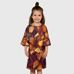 Платье клеш для девочки Паттерн камни и кристаллы, цвет: 3D-принт — фото 2