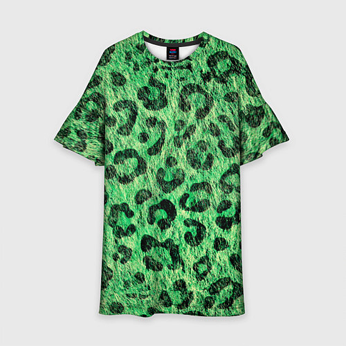 Детское платье Зелёный леопард паттерн / 3D-принт – фото 1
