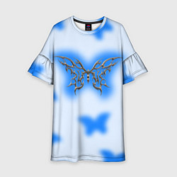 Детское платье Y2K blue butterfly