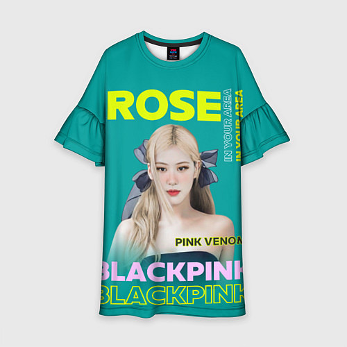 Детское платье Rose - девушка певица из группы Blackpink / 3D-принт – фото 1