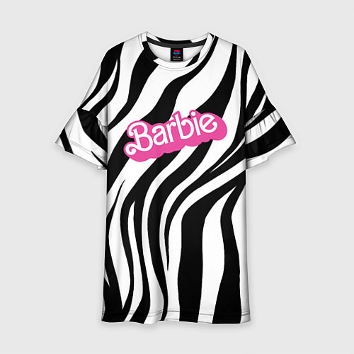 Детское платье Ретро Барби - паттерн полосок зебры / 3D-принт – фото 1