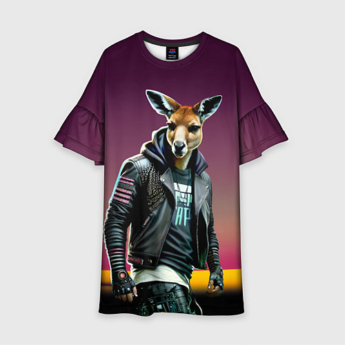 Детское платье Cool kangaroo - ai art / 3D-принт – фото 1