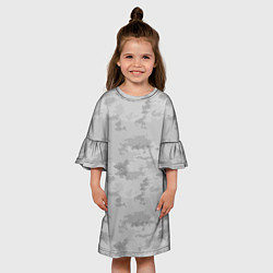 Платье клеш для девочки Светло-серый пятнистый паттерн, цвет: 3D-принт — фото 2