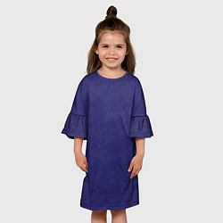 Платье клеш для девочки Фиолетовая текстура волнистый мех, цвет: 3D-принт — фото 2