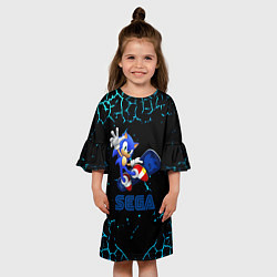 Платье клеш для девочки Sonic sega game, цвет: 3D-принт — фото 2