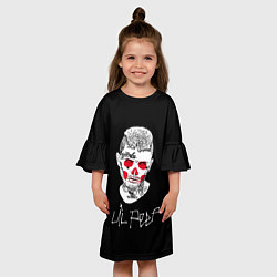 Платье клеш для девочки Lil Peep idol 2023, цвет: 3D-принт — фото 2