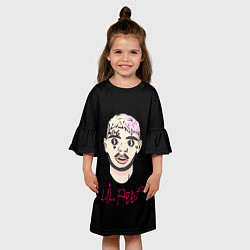 Платье клеш для девочки Lil Peep rap music, цвет: 3D-принт — фото 2