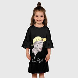 Платье клеш для девочки Lil Peep rap steel, цвет: 3D-принт — фото 2
