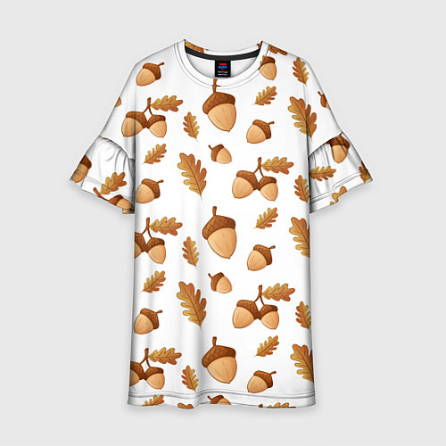 Детское платье Желуди и листья / 3D-принт – фото 1