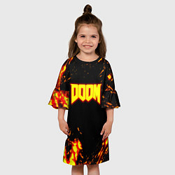 Платье клеш для девочки Doom огненный марс, цвет: 3D-принт — фото 2