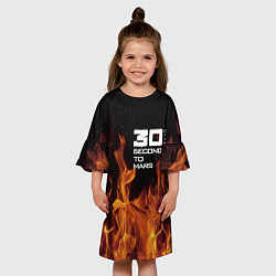 Платье клеш для девочки Thirty Seconds to Mars fire, цвет: 3D-принт — фото 2