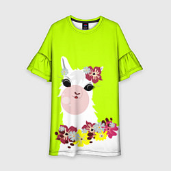 Детское платье Лама - альпака в венке