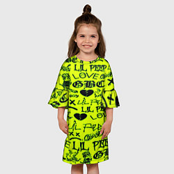 Платье клеш для девочки Lil peep кислотный стиль, цвет: 3D-принт — фото 2