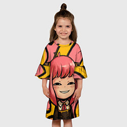 Платье клеш для девочки Аня Форджер лицо, цвет: 3D-принт — фото 2