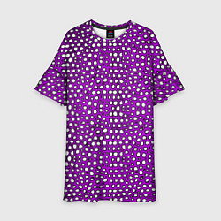 Платье клеш для девочки Белые пузырьки на фиолетовом фоне, цвет: 3D-принт