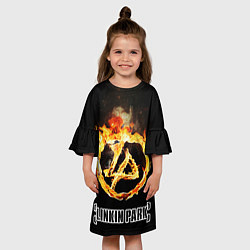 Платье клеш для девочки Linkin Park - fire logo, цвет: 3D-принт — фото 2