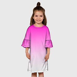 Платье клеш для девочки Розово-белый градиент, цвет: 3D-принт — фото 2